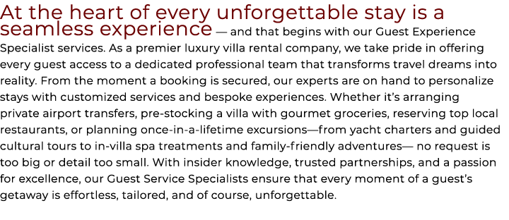 At the heart of every unforgettable stay is a seamless experience — and that begins with our Guest Experience Special...